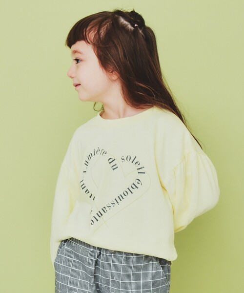 THE SHOP TK (ザ ショップ ティーケー )の「【110-150】ハートロゴパフ袖プルオーバー/洗濯機OK(Tシャツ/カットソー・キッズ・イエロー系その他/ブラック系2/チャコールグレー・11/12/15 /13/14)」の8枚目の写真
