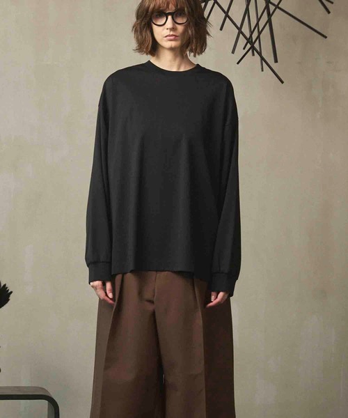 MAISON SPECIAL(メゾンスペシャル)の「《UNISEX》Prime-Over Smashing Light Punch Crew Neck Long Sleeve T-Shirt/プライムオーバースマッシングライトポンチクルーネックロングスリーブティーシャツ【MAISON SPECIAL/メゾンスペシャル】(Tシャツ/カットソー・メンズ・ブラック/グレイッシュベージュ/チャコールグレー/ホワイト/レッド・0/1/2)」の9枚目の写真