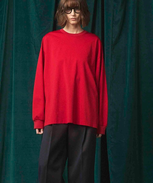 MAISON SPECIAL(メゾンスペシャル)の「《UNISEX》Prime-Over Smashing Light Punch Crew Neck Long Sleeve T-Shirt/プライムオーバースマッシングライトポンチクルーネックロングスリーブティーシャツ【MAISON SPECIAL/メゾンスペシャル】(Tシャツ/カットソー・メンズ・ブラック/グレイッシュベージュ/チャコールグレー/ホワイト/レッド・0/1/2)」の15枚目の写真