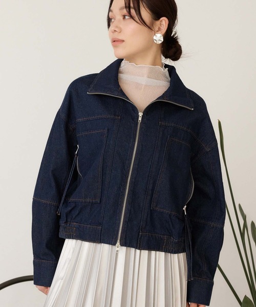 Edit Sheen（エディットシーン）の「ショートスタンドブルゾン（ブルゾン・レディース・インディゴブルー・M）」の2枚目の写真