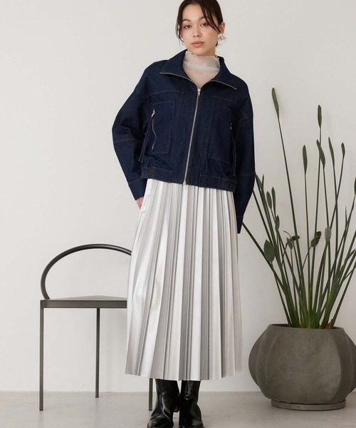 Edit Sheen（エディットシーン）の「ショートスタンドブルゾン（ブルゾン・レディース・インディゴブルー・M）」の6枚目の写真
