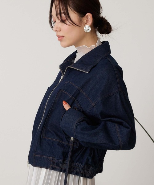 Edit Sheen（エディットシーン）の「ショートスタンドブルゾン（ブルゾン・レディース・インディゴブルー・M）」の4枚目の写真