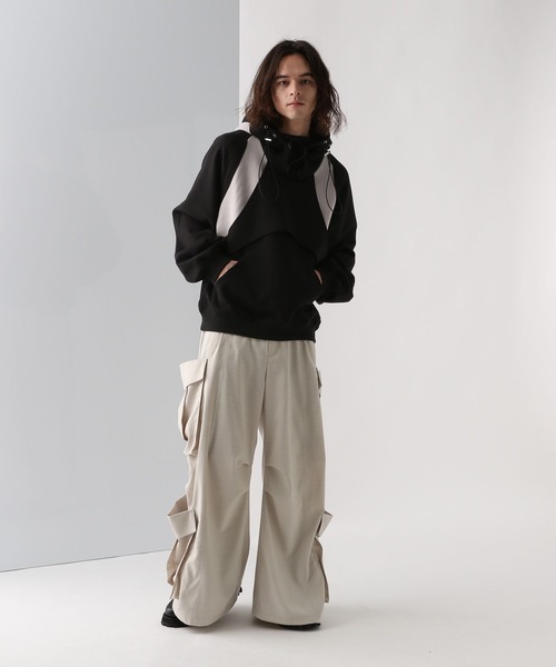 HARE(ハレ)の「ポンチキリカエデザインパーカー(HARE)(パーカー・メンズ・グレー/ブラック・FREE)」の4枚目の写真