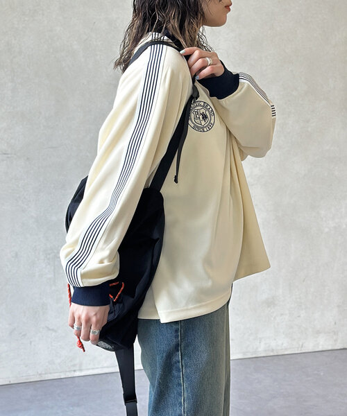 U.S. POLO ASSN.(ユーエスポロアッスン)の「袖ラインユニフォームプルオーバー(Tシャツ/カットソー・メンズ・アイボリー/ブラック・MEDIUM/LARGE)」の8枚目の写真