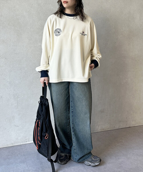 U.S. POLO ASSN.(ユーエスポロアッスン)の「袖ラインユニフォームプルオーバー(Tシャツ/カットソー・メンズ・アイボリー/ブラック・MEDIUM/LARGE)」の9枚目の写真