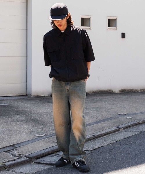 WEGO（ウィゴー）の「WEGO/イージーバレルレッグデニムパンツ（デニムパンツ・メンズ・スカイブルー/ブラック系3・SMALL/LARGE/MEDIUM）」の9枚目の写真