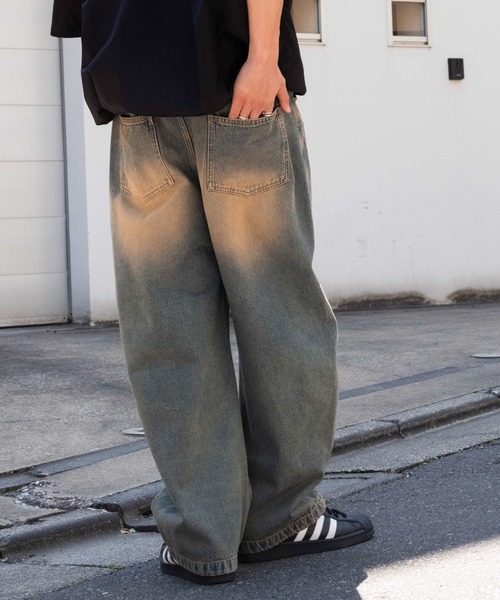 WEGO（ウィゴー）の「WEGO/イージーバレルレッグデニムパンツ（デニムパンツ・メンズ・スカイブルー/ブラック系3・SMALL/LARGE/MEDIUM）」の18枚目の写真