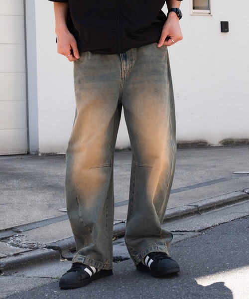 WEGO（ウィゴー）の「WEGO/イージーバレルレッグデニムパンツ（デニムパンツ・メンズ・スカイブルー/ブラック系3・SMALL/LARGE/MEDIUM）」の20枚目の写真