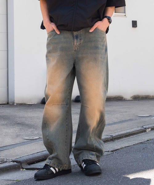 WEGO（ウィゴー）の「WEGO/イージーバレルレッグデニムパンツ（デニムパンツ・メンズ・スカイブルー/ブラック系3・SMALL/LARGE/MEDIUM）」の21枚目の写真