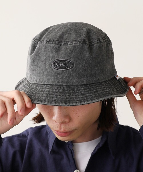 Dickies(ディッキーズ)の「Dickies/ディッキーズ EX PIGMENT CALIF WAPPEN BUCKET HAT バケットハット(ハット・メンズ・アイボリー/ブラウン/ブルー/ブラック/グリーン・FREE)」の3枚目の写真
