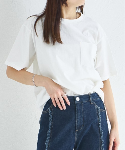pairmanon(ペアマノン)の「【リンクコーデ】【大人ユニセックス】胸ポケット ビッグシルエット 半袖Tシャツ(Tシャツ/カットソー・レディース・ブラック系その他/ホワイト系その他/ホワイト/ブラウン/ブラック/ライトベージュ/グリーン系その他/グリーン系その他2・S/M/L)」の2枚目の写真