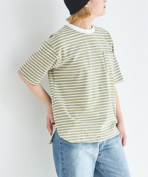 pairmanon(ペアマノン)の「【リンクコーデ】【大人ユニセックス】胸ポケット ビッグシルエット 半袖Tシャツ(Tシャツ/カットソー・レディース・ブラック系その他/ホワイト系その他/ホワイト/ブラウン/ブラック/ライトベージュ/グリーン系その他/グリーン系その他2・S/M/L)」の8枚目の写真
