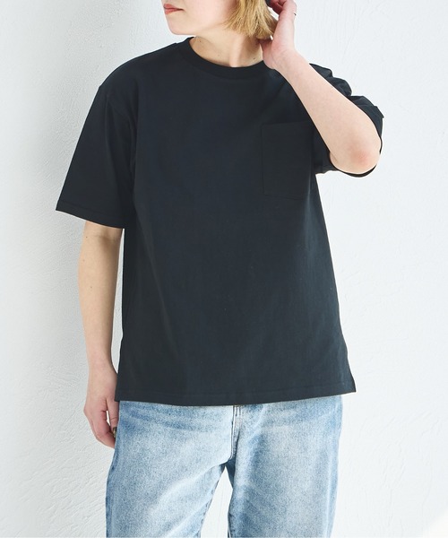 pairmanon(ペアマノン)の「【リンクコーデ】【大人ユニセックス】胸ポケット ビッグシルエット 半袖Tシャツ(Tシャツ/カットソー・レディース・ブラック系その他/ホワイト系その他/ホワイト/ブラウン/ブラック/ライトベージュ/グリーン系その他/グリーン系その他2・S/M/L)」の3枚目の写真