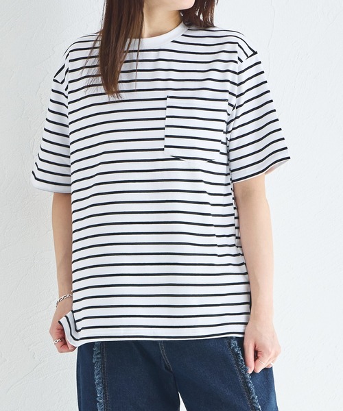 pairmanon(ペアマノン)の「【リンクコーデ】【大人ユニセックス】胸ポケット ビッグシルエット 半袖Tシャツ(Tシャツ/カットソー・レディース・ブラック系その他/ホワイト系その他/ホワイト/ブラウン/ブラック/ライトベージュ/グリーン系その他/グリーン系その他2・S/M/L)」の12枚目の写真