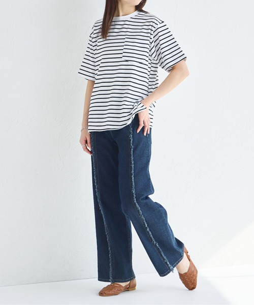 pairmanon(ペアマノン)の「【リンクコーデ】【大人ユニセックス】胸ポケット ビッグシルエット 半袖Tシャツ(Tシャツ/カットソー・レディース・ブラック系その他/ホワイト系その他/ホワイト/ブラウン/ブラック/ライトベージュ/グリーン系その他/グリーン系その他2・S/M/L)」の14枚目の写真
