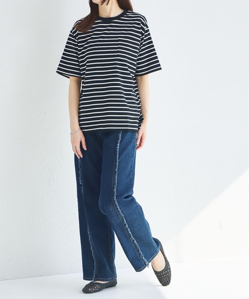 pairmanon(ペアマノン)の「【リンクコーデ】【大人ユニセックス】胸ポケット ビッグシルエット 半袖Tシャツ(Tシャツ/カットソー・レディース・ブラック系その他/ホワイト系その他/ホワイト/ブラウン/ブラック/ライトベージュ/グリーン系その他/グリーン系その他2・S/M/L)」の22枚目の写真