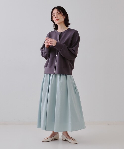 OPAQUE.CLIP（オペークドットクリップ）の「イージータックギャザースカート【洗濯機洗い可】（スカート・レディース・ブラック/サックスブルー・42/40/38）」の8枚目の写真