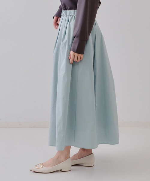 OPAQUE.CLIP（オペークドットクリップ）の「イージータックギャザースカート【洗濯機洗い可】（スカート・レディース・ブラック/サックスブルー・42/40/38）」の12枚目の写真