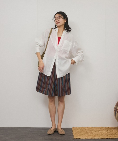 SALON adam et rope'（サロン アダム エ ロペ）の「プリマベールファームリーリブタンクトップ / UVケア・洗える（タンクトップ・レディース・ブラック/レッド系その他/オフホワイト/パープル・FREE）」の9枚目の写真