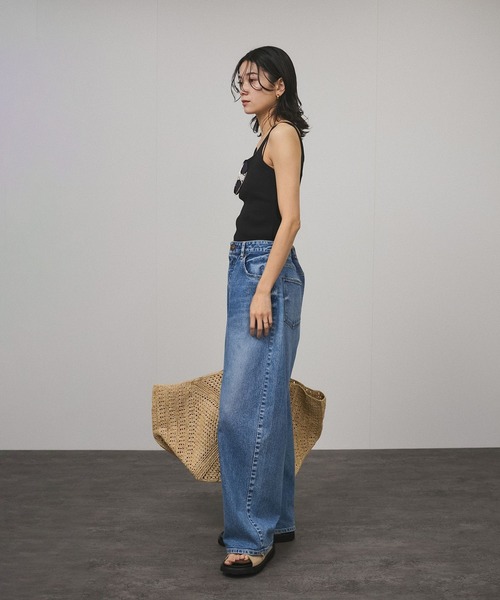 SALON adam et rope'（サロン アダム エ ロペ）の「プリマベールファームリーリブタンクトップ / UVケア・洗える（タンクトップ・レディース・ブラック/レッド系その他/オフホワイト/パープル・FREE）」の10枚目の写真