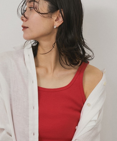 SALON adam et rope'（サロン アダム エ ロペ）の「プリマベールファームリーリブタンクトップ / UVケア・洗える（タンクトップ・レディース・ブラック/レッド系その他/オフホワイト/パープル・FREE）」の18枚目の写真