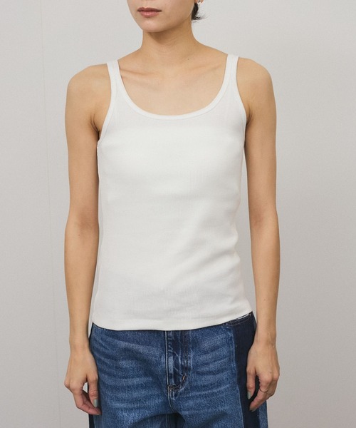 SALON adam et rope'（サロン アダム エ ロペ）の「プリマベールファームリーリブタンクトップ / UVケア・洗える（タンクトップ・レディース・ブラック/レッド系その他/オフホワイト/パープル・FREE）」の20枚目の写真