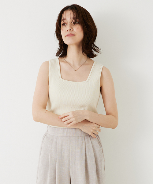 abahouse mavie（アバハウスマヴィ）の「【アンサンブル対応】スパンコールニットタンク/夏服（タンクトップ・レディース・ブラック/ブラウン/アイボリー/セージグリーン・フリー）」の22枚目の写真