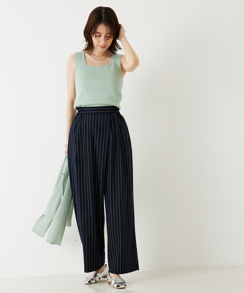 abahouse mavie（アバハウスマヴィ）の「【アンサンブル対応】スパンコールニットタンク/夏服（タンクトップ・レディース・ブラック/ブラウン/アイボリー/セージグリーン・フリー）」の20枚目の写真