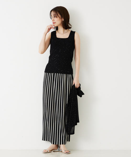 abahouse mavie（アバハウスマヴィ）の「【アンサンブル対応】スパンコールニットタンク/夏服（タンクトップ・レディース・ブラック/ブラウン/アイボリー/セージグリーン・フリー）」の11枚目の写真