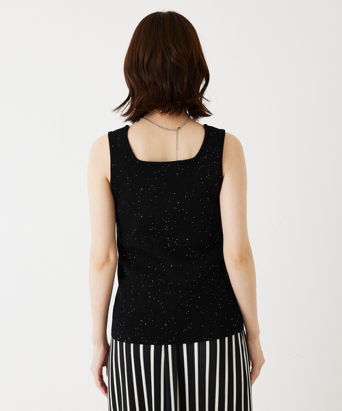 abahouse mavie（アバハウスマヴィ）の「【アンサンブル対応】スパンコールニットタンク/夏服（タンクトップ・レディース・ブラック/ブラウン/アイボリー/セージグリーン・フリー）」の6枚目の写真