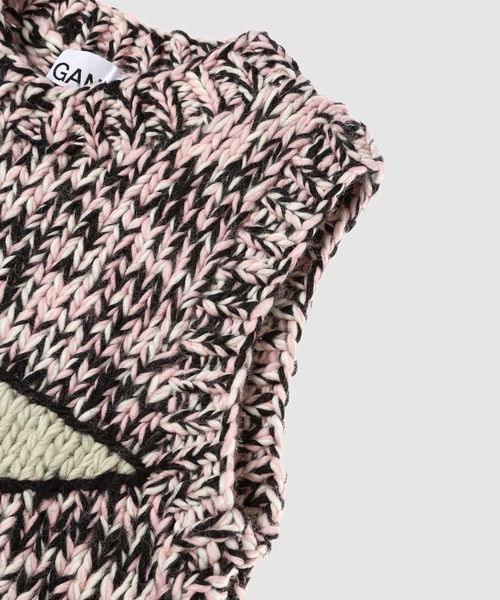 GANNI(ガニー)の「Graphic Wool Handknit Vest(ベスト・レディース・ピンク系その他・S/M)」の6枚目の写真