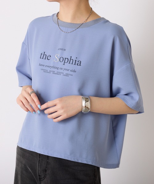 セール】刺繍ロゴジョーゼットプルオーバー（Tシャツ/カットソー