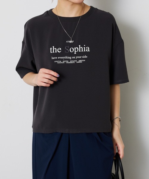 セール】刺繍ロゴジョーゼットプルオーバー（Tシャツ/カットソー