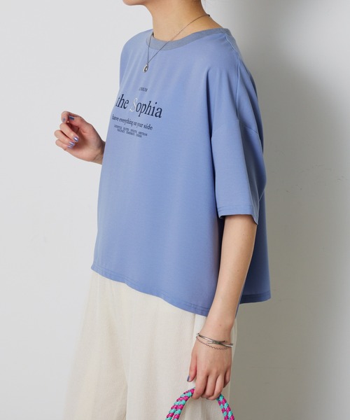 COLLAGE GALLARDAGALANTE｜刺繍ロゴジョーゼットTシャツ