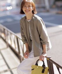 J.PRESS（ジェイプレス）の「【洗える・接触冷感・防シワ・吸水速乾】BREEZE COOL  ノーカラー ブルゾン（ブルゾン）」