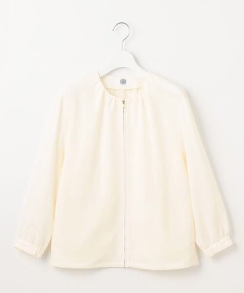 J.PRESS(ジェイプレス)の「【洗える・接触冷感・防シワ・吸水速乾】BREEZE COOL ノーカラー ブルゾン(ブルゾン・レディース・ホワイト系/ネイビー系/ベージュ系/カーキ系・T13/T15)」の12枚目の写真