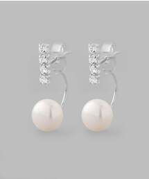 ANEMONE | ビジューライン×パールバックキャッチピアス[silver925](ピアス（両耳用）)