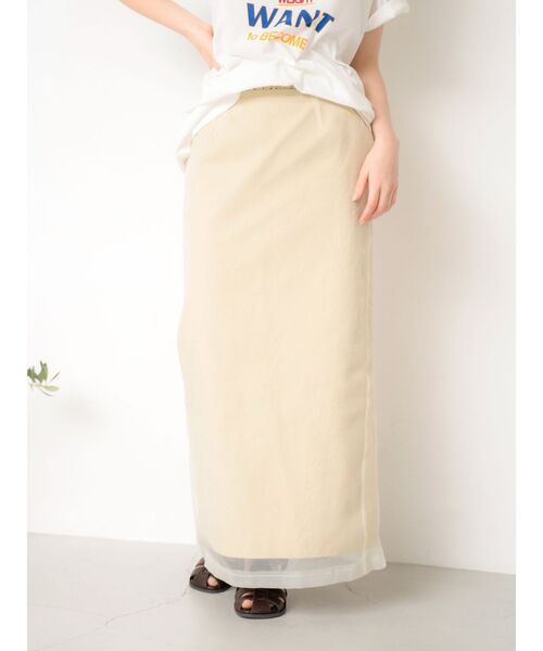 Ungrid（アングリッド）の「シアーコンビアイラインスカート（スカート・レディース・ベージュ/チャコールグレー・FREE）」の3枚目の写真