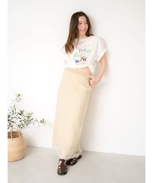 Ungrid（アングリッド）の「シアーコンビアイラインスカート（スカート・レディース・ベージュ/チャコールグレー・FREE）」の6枚目の写真