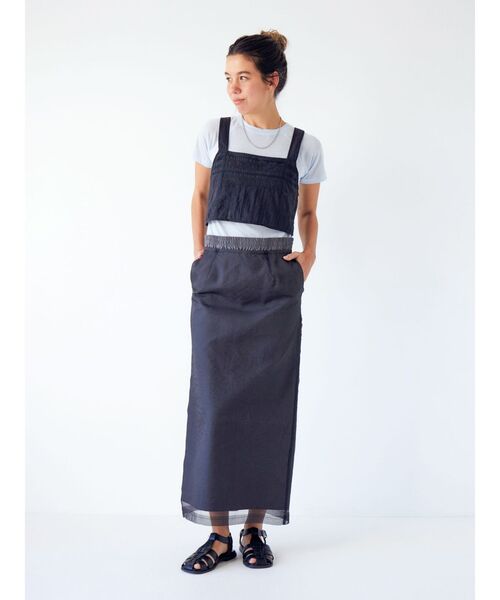 Ungrid（アングリッド）の「シアーコンビアイラインスカート（スカート・レディース・ベージュ/チャコールグレー・FREE）」の10枚目の写真