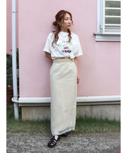 Ungrid（アングリッド）の「シアーコンビアイラインスカート（スカート・レディース・ベージュ/チャコールグレー・FREE）」の16枚目の写真