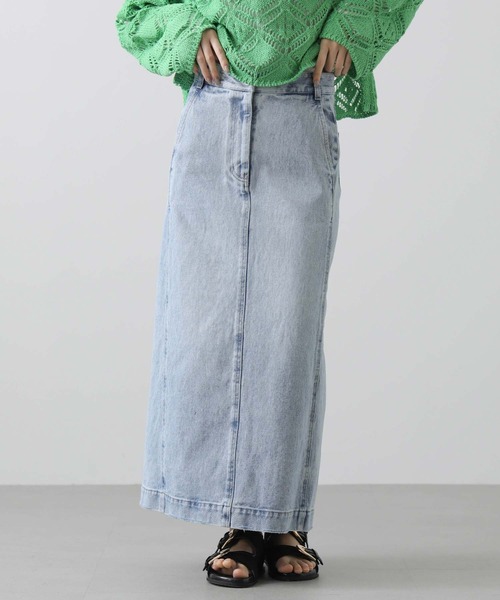 Gready Brilliant（グレディブリリアン）の「バックスリットＡラインタイト（スカート・レディース・ブルー系/オフホワイト・36/38）」の2枚目の写真