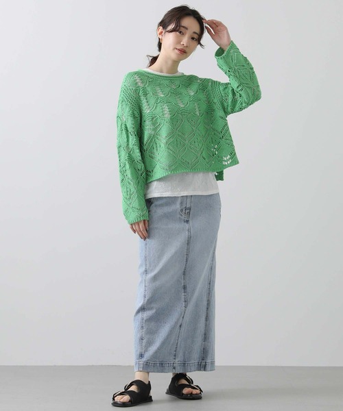 Gready Brilliant（グレディブリリアン）の「バックスリットＡラインタイト（スカート・レディース・ブルー系/オフホワイト・36/38）」の11枚目の写真