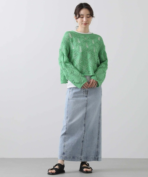 Gready Brilliant（グレディブリリアン）の「バックスリットＡラインタイト（スカート・レディース・ブルー系/オフホワイト・36/38）」の14枚目の写真