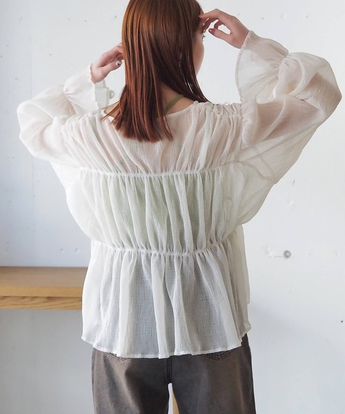 tiptop(ティップトップ)の「前リボンシャーリングブラウス(シャツ/ブラウス・レディース・ブラック系その他/アイボリー/ブラック/グレー系その他・FREE)」の13枚目の写真