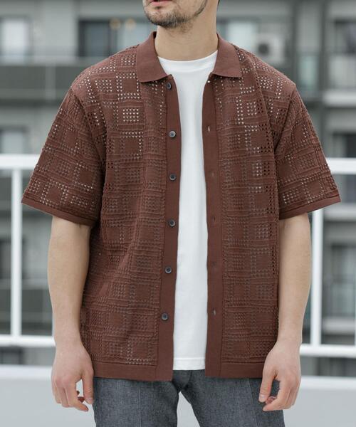 URBAN RESEARCH ROSSO MEN(アーバンリサーチロッソメン)の「『WEB限定』Laceリラックス半袖シャツ(シャツ/ブラウス・メンズ・ブラウン/ネイビー/ブラック・LARGE/MEDIUM)」の14枚目の写真
