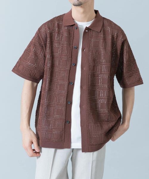 URBAN RESEARCH ROSSO MEN(アーバンリサーチロッソメン)の「『WEB限定』Laceリラックス半袖シャツ(シャツ/ブラウス・メンズ・ブラウン/ネイビー/ブラック・LARGE/MEDIUM)」の21枚目の写真
