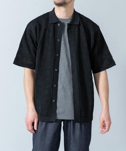 URBAN RESEARCH ROSSO MEN(アーバンリサーチロッソメン)の「『WEB限定』Laceリラックス半袖シャツ(シャツ/ブラウス・メンズ・ブラウン/ネイビー/ブラック・LARGE/MEDIUM)」の4枚目の写真