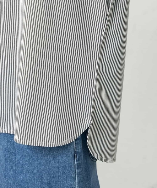 a.v.v(アーヴェヴェ)の「【UVカット/イージーケア】ストライプタックスリーブカットソー(Tシャツ/カットソー・レディース・ブルー/ブラック・34/38/36/42/40)」の18枚目の写真