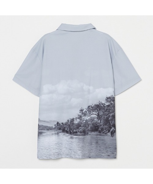 VIVA HEART（ビバハート）の「【VIVA HEART/GOLF】アイスタッチカノコ風景半袖ポロシャツ（Tシャツ/カットソー・メンズ・サックスブルー/ライトグレー・50）」の4枚目の写真